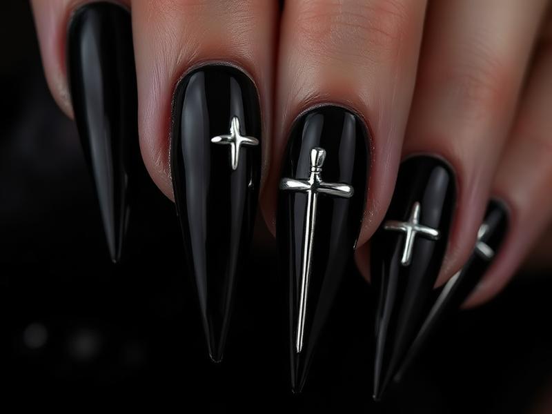 Gothic press-on nails